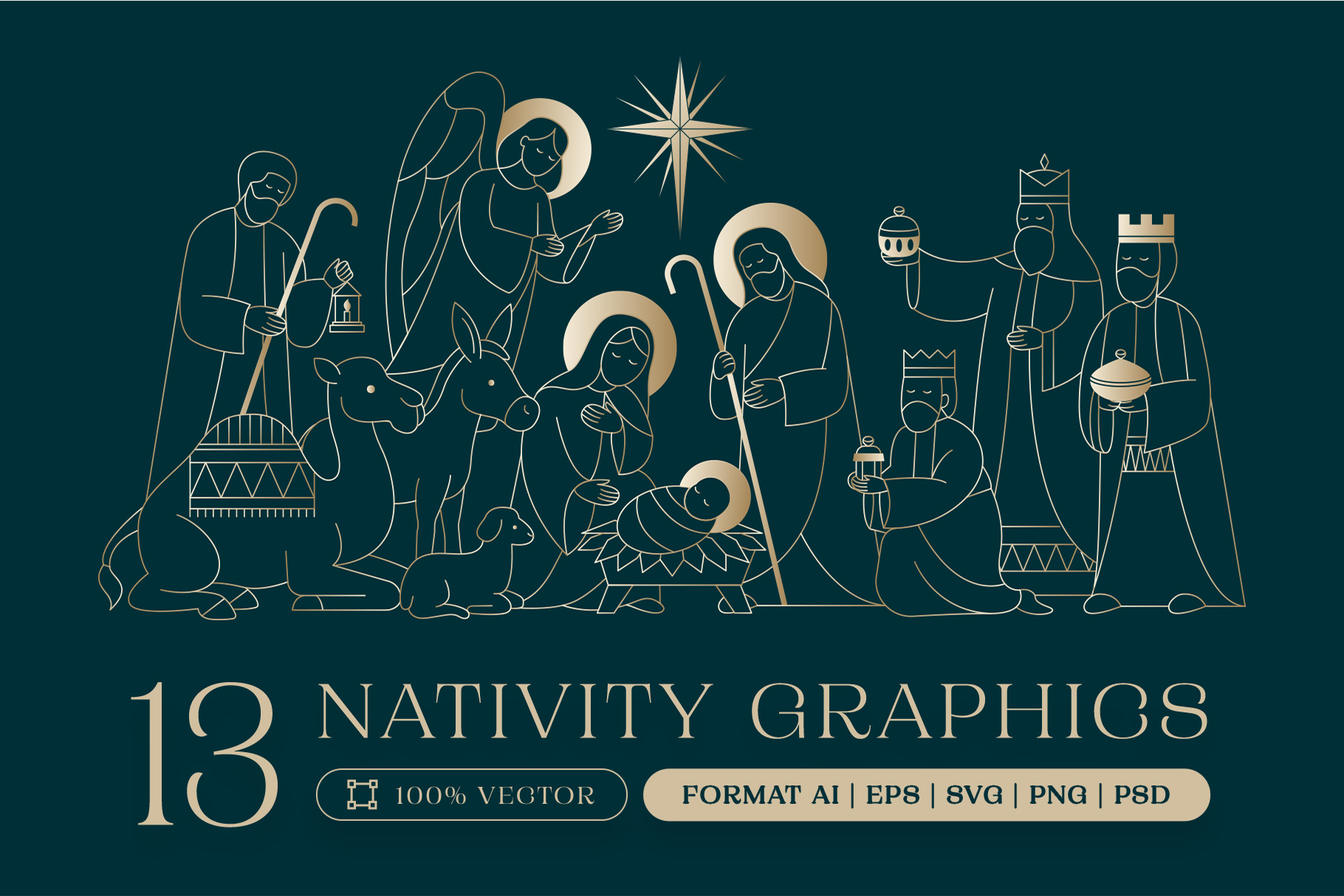 Christmas Nativity Scene Graphics