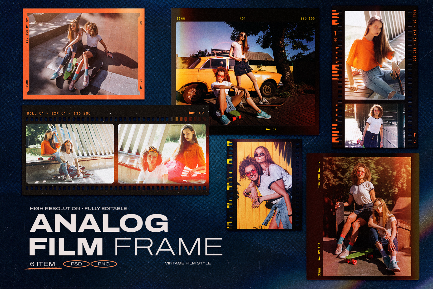 Analog Film Strip Frame Template Set