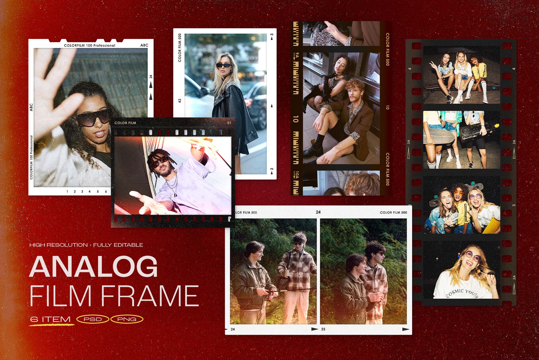 Analog Film Frame Mockup Template Set