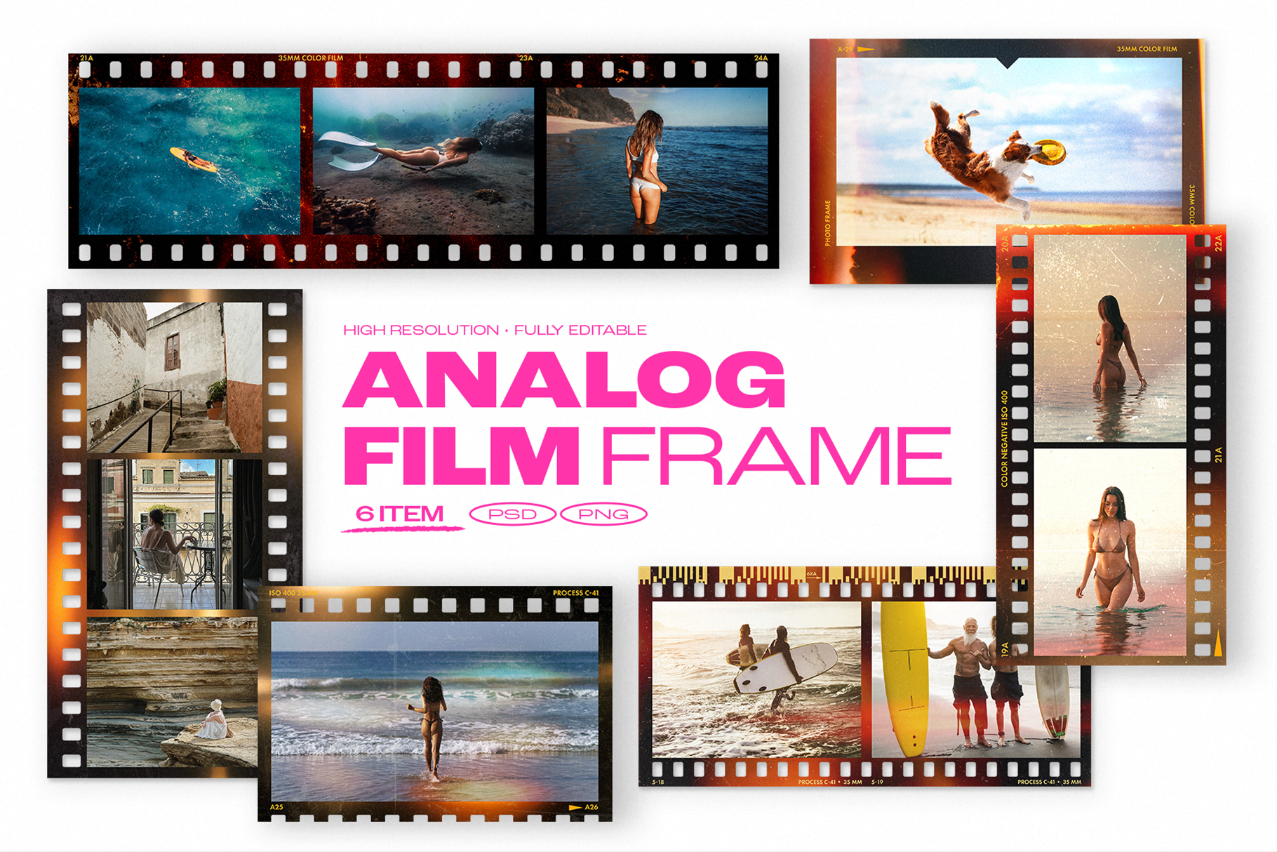Analog Film Strip Frame Template