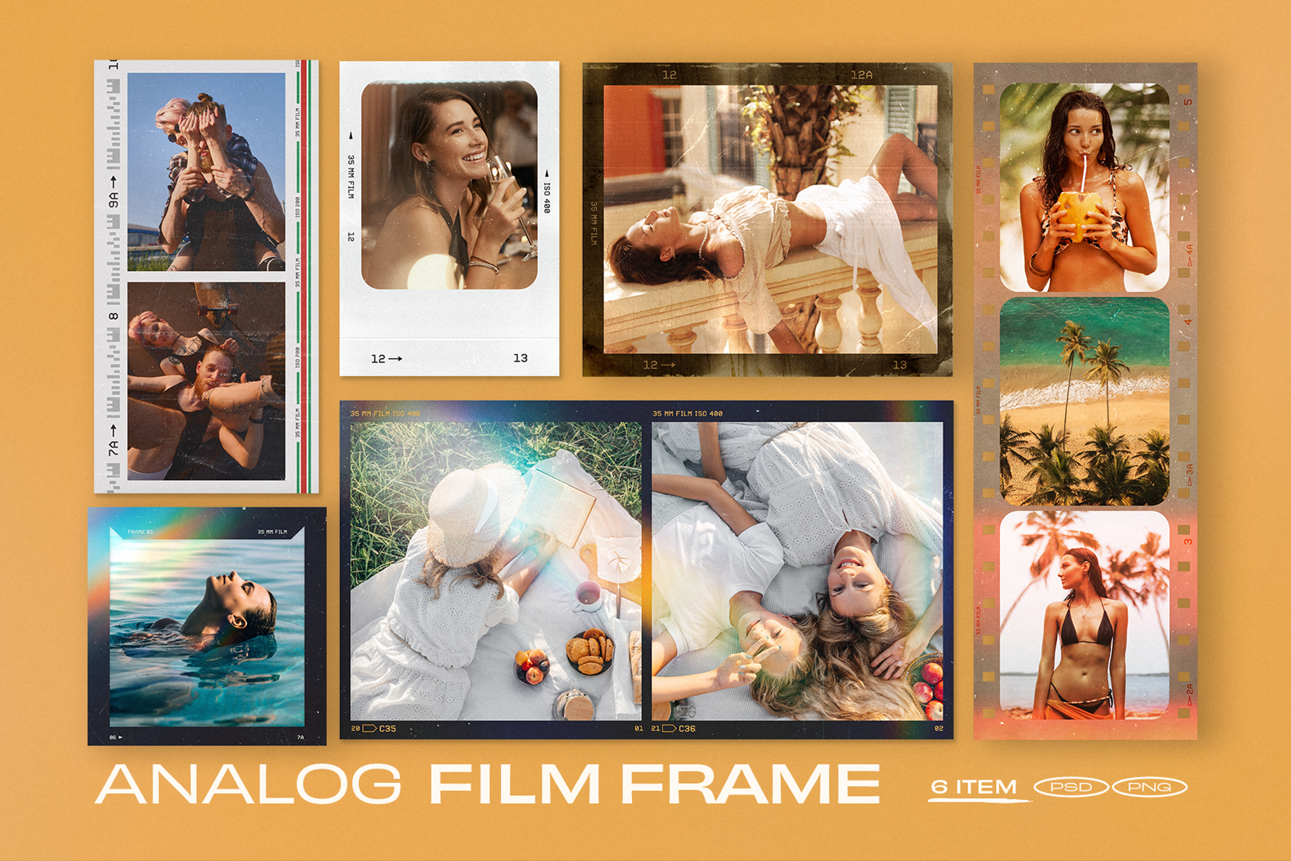 Analog Film Frame Mockup Template Set