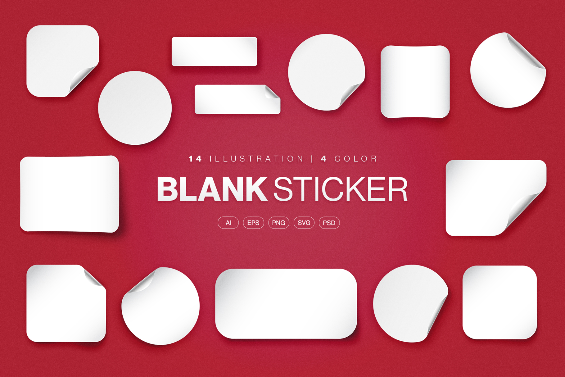 Blank Sticker Mockup Set