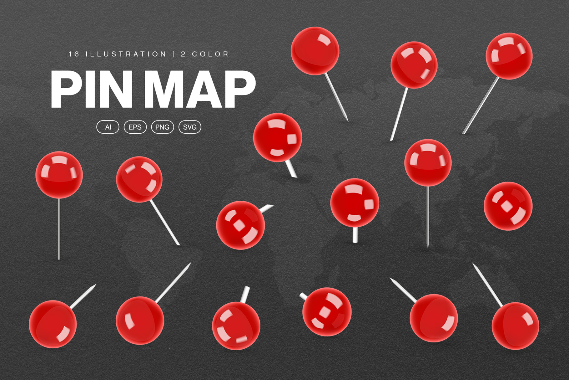 Map Pin Icons Set
