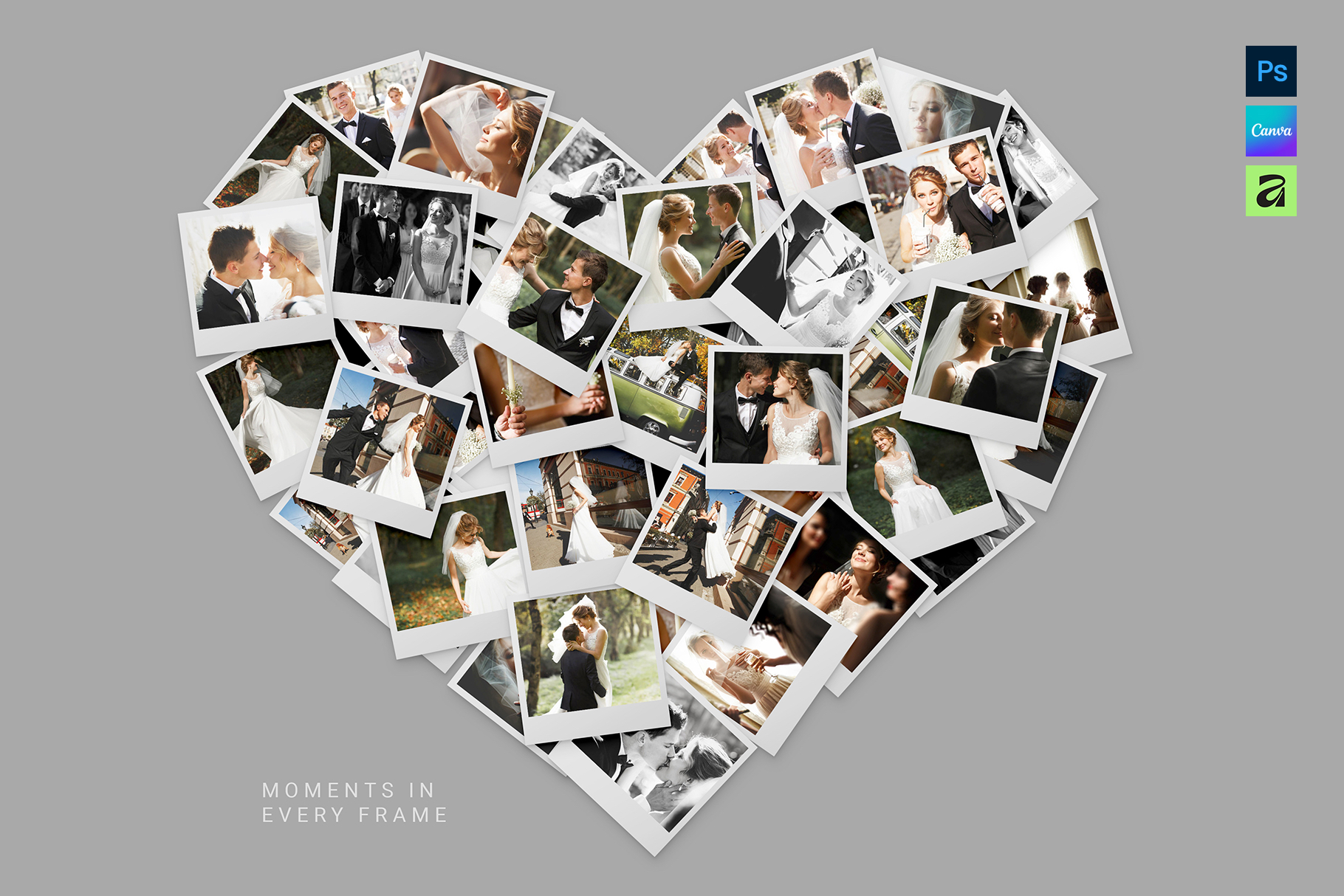 Love Heart Photo Collage Template